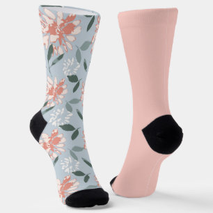 Shabby Chic Pastel Peach Argyle  Odd Mismatch  Socks