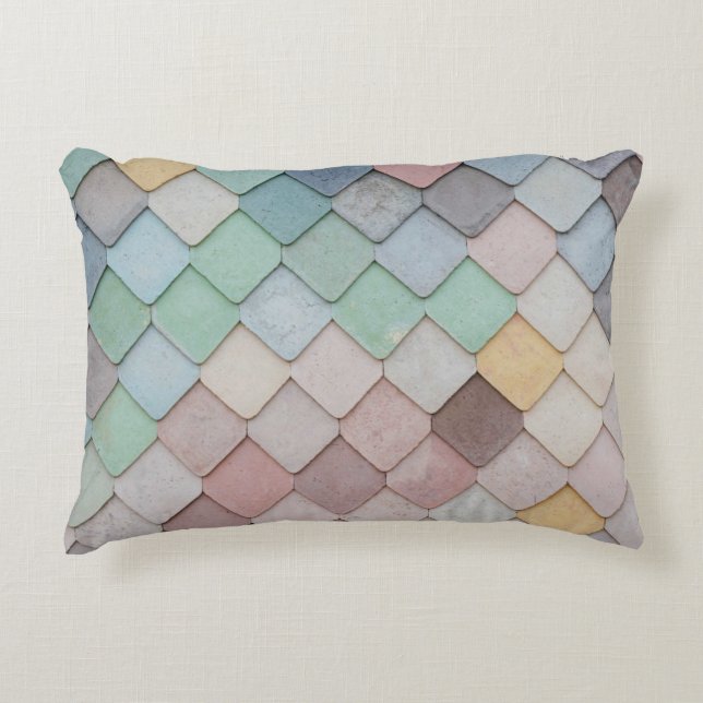 Shabby Chic Pastel Tiles Cufflinks Decorative Cushion (Front)