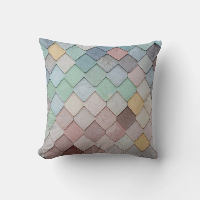 Shabby Chic Pastel Tiles Cushion (Front)