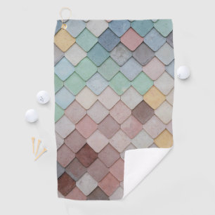 Shabby Chic Pastel Tiles Golf Towel