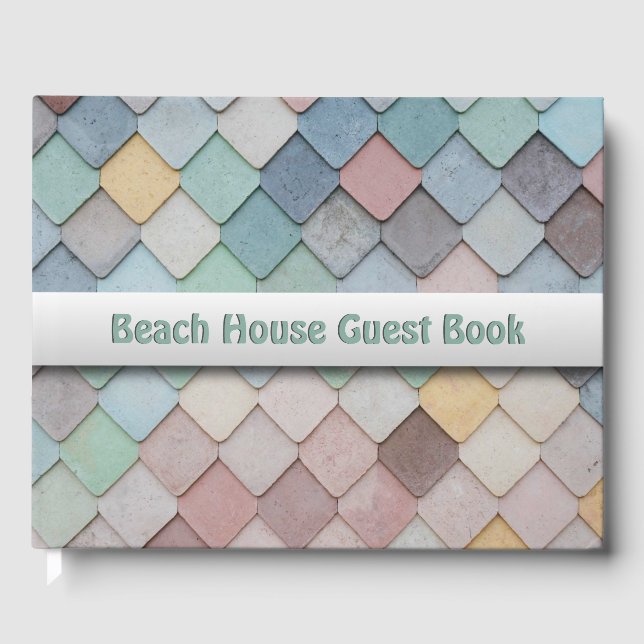 Shabby Chic Pastel Tiles Guest Book (Front)