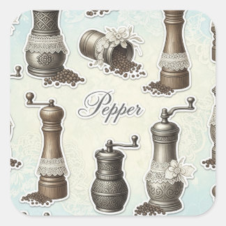 Shabby Chic. Pepper, by Natasha Us Square Sticker