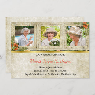 Shabby Chic Photo Birthday Party Invitation