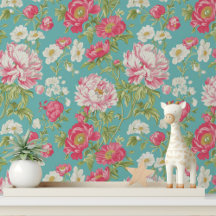 Shabby Chic Pink Floral Peel and Stick