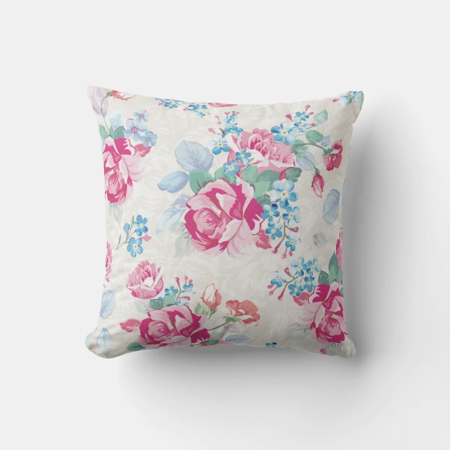 shabby chic,pink floral,trendy,girly,elegant,cute, cushion (Front)