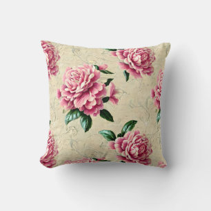 Shabby Chic Pink Gardenias Cushion