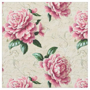 Shabby Chic Pink Gardenias Fabric