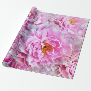 Shabby Chic Pink Pastel Pink Peonies Wrapping Paper