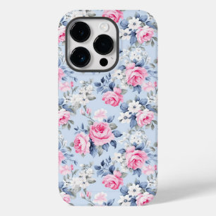 Shabby Chic Pink Roses Pattern Case-Mate iPhone 14 Pro Case