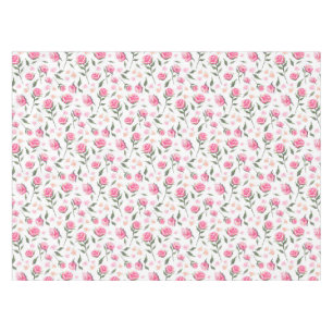 Shabby Chic Pink Roses Pretty Table Cloth