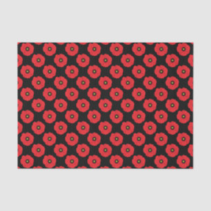 Shabby Chic Red and Black Poppies Floral Tissue Paper