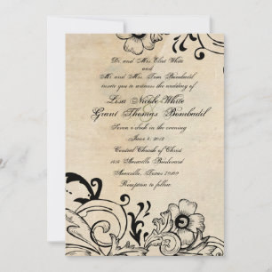 Shabby Chic Retro Floral Wedding Invitation