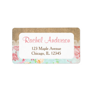 Shabby chic return address labels