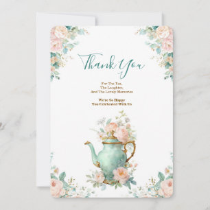 Shabby Chic Romantic Vintage Rose Floral Thank You Card