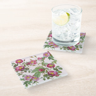 Shabby Chic Rose Bouquet Botanical Coaster