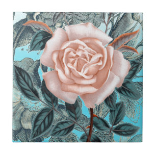 Shabby Chic Rose Ceramic Tile