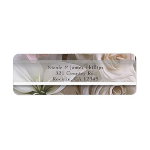Shabby Chic Rose Floral Bridal Shower Invitation Return Address Label