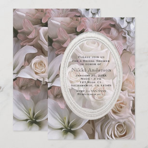 Shabby Chic Rose Floral Bridal Shower Invitations