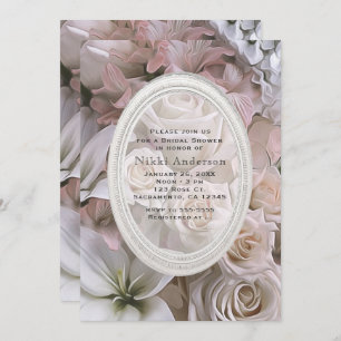Shabby Chic Rose Floral Bridal Shower Invitations