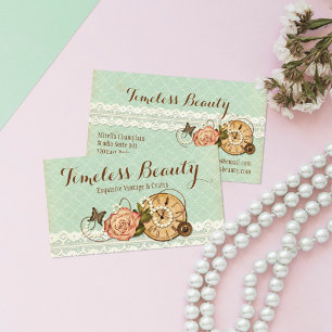 Shabby Chic Rose & Rustic Vintage Jewellery Business Card