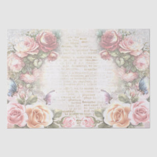 Shabby Chic Roses Collage Pattern  Tissue Paper