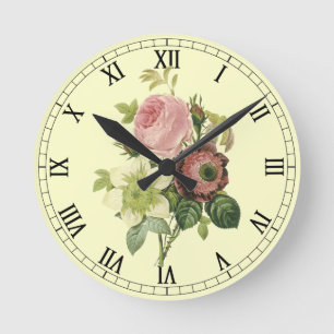 Shabby Chic Roses Wall Clock