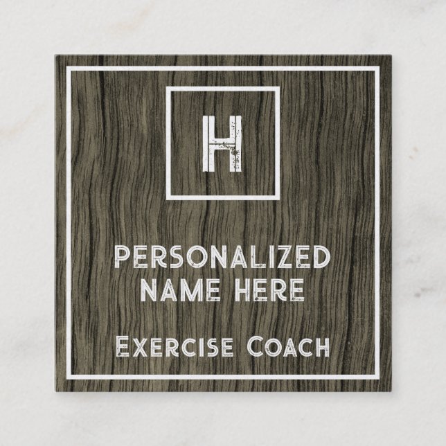 Shabby Chic & Rustic Exercise Coach Business Card (Front)