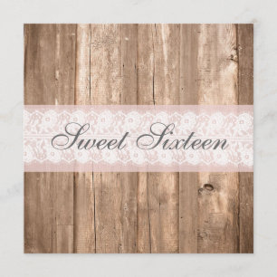 Shabby Chic Rustic Sweet Sixteen Birthday Party Invitation