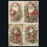 Shabby Chic Santa 4 Square  Tissue Paper<br><div class="desc">You can find this and other designs in smaller designs @ Rebarosecreations.com</div>