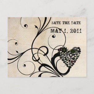 Shabby Chic Save the Date Announcement Postcard
