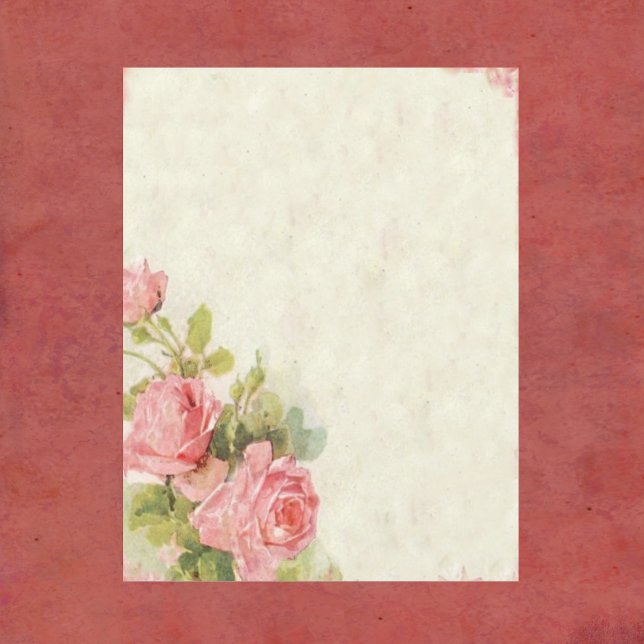 Shabby Chic Scrapbook Paper with Roses (Creator Uploaded)