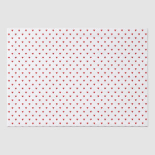 Shabby Chic Simple Red Hearts Pattern on White Tissue Paper