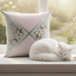 Shabby Chic Soft Pink Magnolia Luxury Boutique Cushion