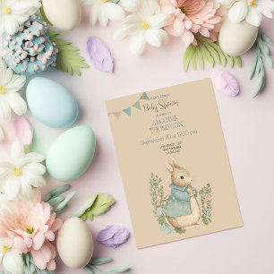 Shabby Chic Spring Rabbit Baby Shower Invitation