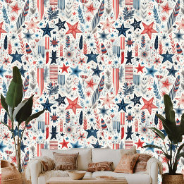 Shabby Chic Star Feathers Pastel Boho Art Theme  Wallpaper