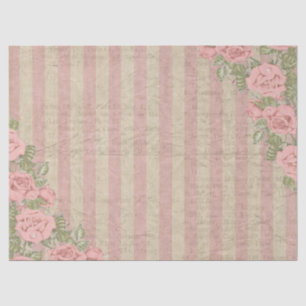 Shabby Chic Striped Floral Wedding Tissue Paper