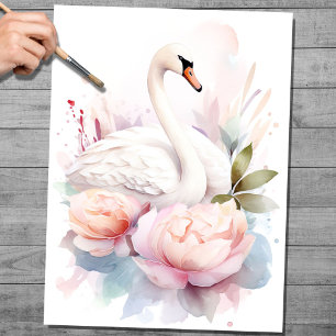 Shabby Chic Swan 1 Decoupage Paper