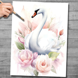 Shabby Chic Swan 2 Decoupage Paper