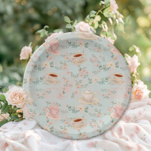Shabby chic Tea Party Bridal Shower Paper Plate