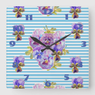 Shabby Chic Teal Roses Rose Art Ladies Room Clock