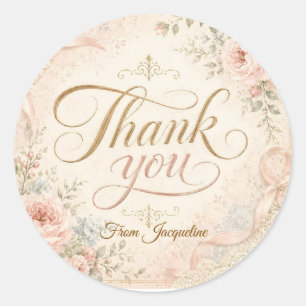 Shabby Chic Thank You Stickers