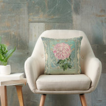 Shabby Chic Turquoise Pink Floral Chrystanthemum