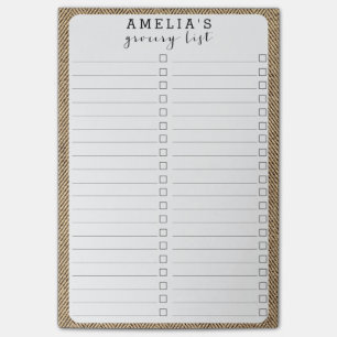 Shabby Chic Tweed Rustic Burlap Fabric Texture Post-it Notes