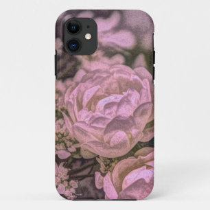 Shabby chic Victorian garden Bohemian pink Rose iPhone 11 Case