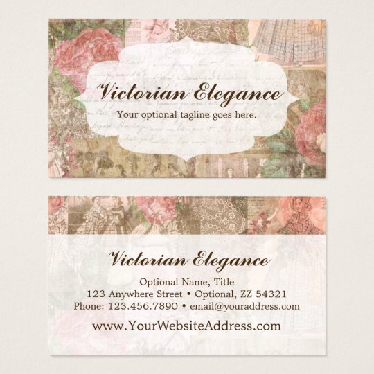 Shabby Chic Victorian Ladies Fashion Craft Pink Business Card