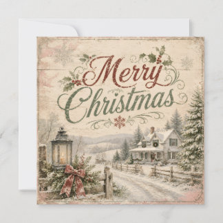 shabby chic village flat card
