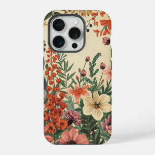 Shabby chic vintage antique wildflower iPhone 15 pro case