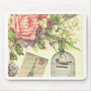Shabby Chic vintage art Paris accessories and gift Mouse Pad