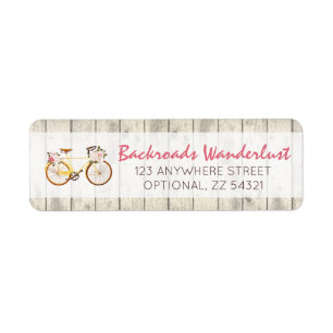 Shabby Chic Vintage Bicycle Rustic Return Address Label