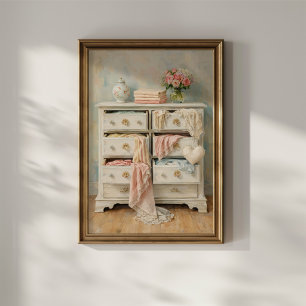 Shabby Chic Vintage Dresser Poster